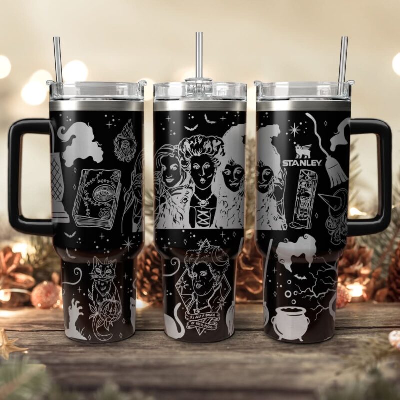 Hocus Pocus Movies Custom Stanley Quencher 40oz Stainless Steel Tumbler With Handle - Threewoofs