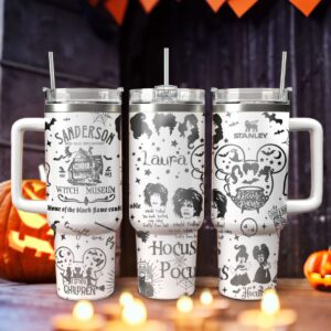 Hocus Pocus Movies Custom Stanley Quencher 40oz Stainless Steel Tumbler With Handle - Threewoofs