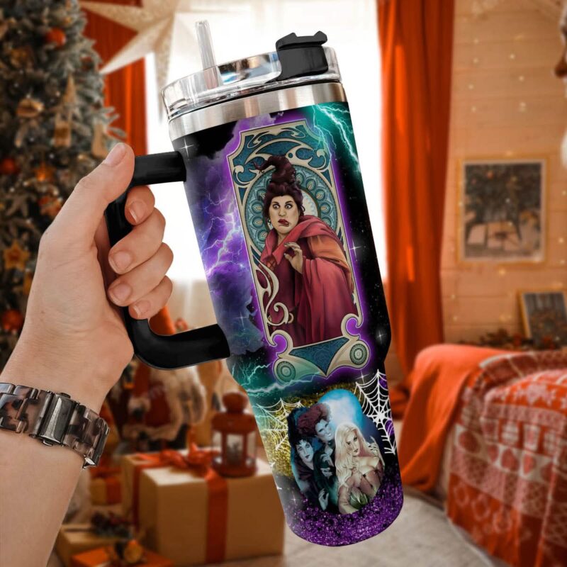 Hocus Pocus Movies Custom Stanley Quencher 40oz Stainless Steel Tumbler With Handle - Threewoofs - Image 4