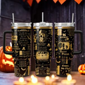 Hocus Pocus Movies Custom Stanley Quencher 40oz Stainless Steel Tumbler With Handle - Threewoofs