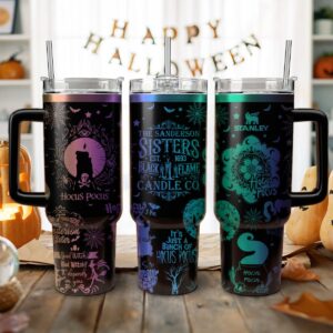 Hocus Pocus Movies Custom Stanley Quencher 40oz Stainless Steel Tumbler With Handle - Threewoofs