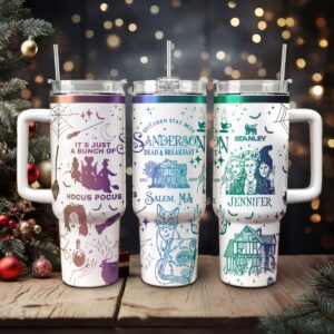 Hocus Pocus Movies Custom Stanley Quencher 40oz Stainless Steel Tumbler With Handle - Threewoofs