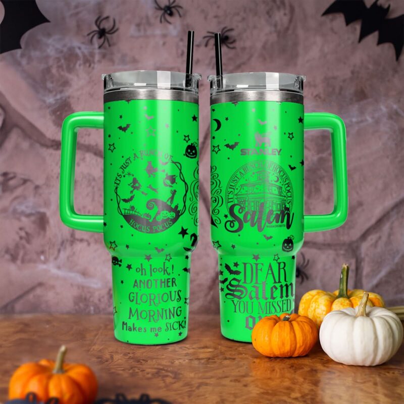 Hocus Pocus Movies Custom Stanley Quencher 40oz Stainless Steel Tumbler With Handle - Threewoofs