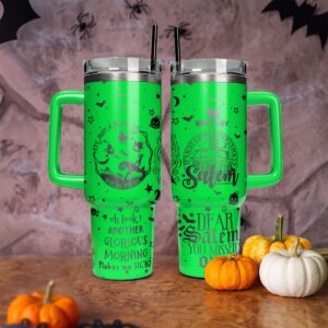 Hocus Pocus Movies Custom Stanley Quencher 40oz Stainless Steel Tumbler With Handle - Threewoofs
