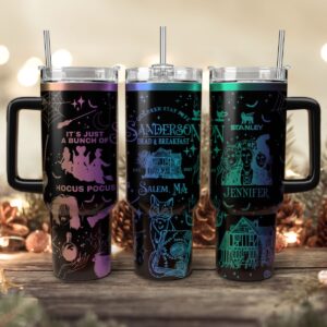 Hocus Pocus Movies Custom Stanley Quencher 40oz Stainless Steel Tumbler With Handle - Threewoofs