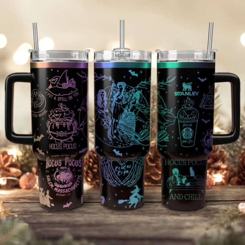 Hocus Pocus Movies Custom Stanley Quencher 40oz Stainless Steel Tumbler With Handle - Threewoofs