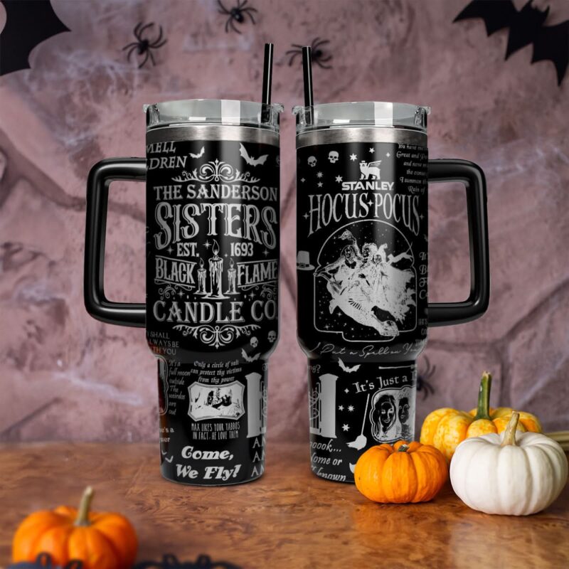 Hocus Pocus Movies Custom Stanley Quencher 40oz Stainless Steel Tumbler With Handle - Threewoofs