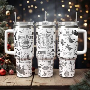 Hocus Pocus Movies Custom Stanley Quencher 40oz Stainless Steel Tumbler With Handle - Threewoofs