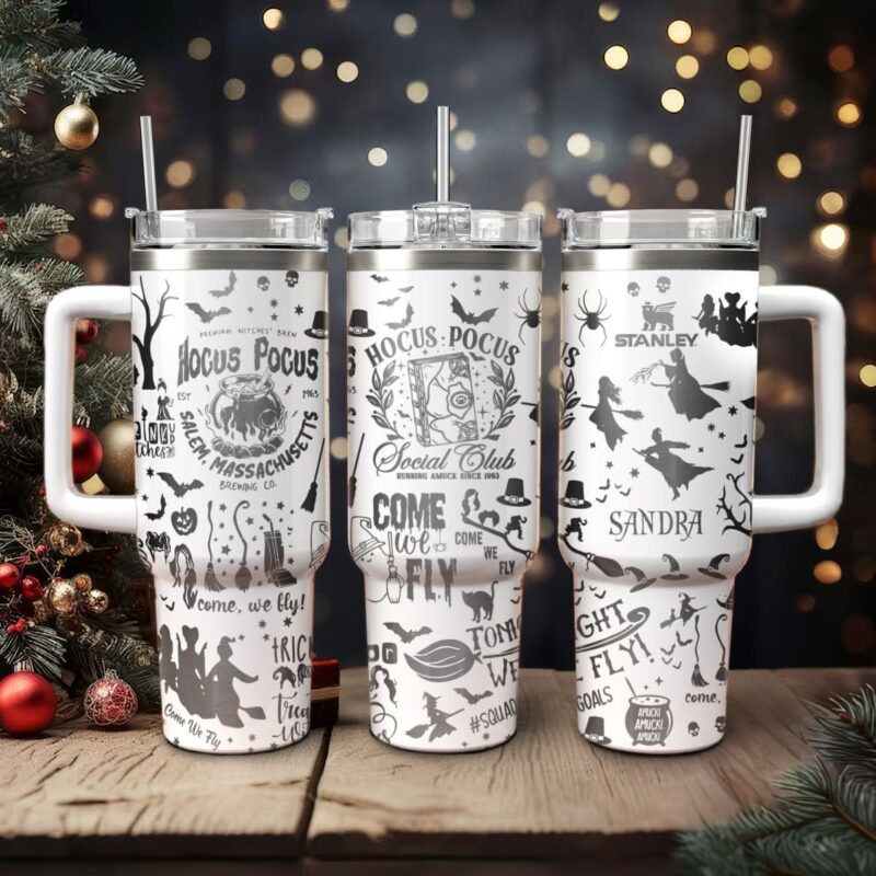 Hocus Pocus Movies Custom Stanley Quencher 40oz Stainless Steel Tumbler With Handle - Threewoofs