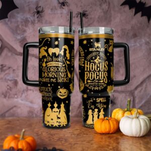 Hocus Pocus Movies Custom Stanley Quencher 40oz Stainless Steel Tumbler With Handle - Threewoofs