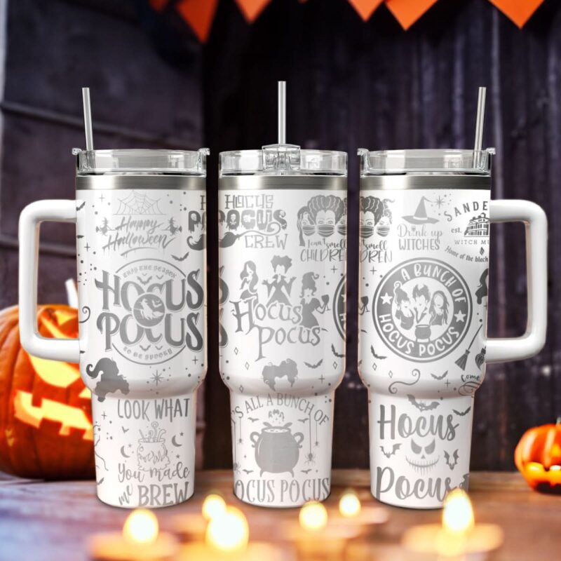 Hocus Pocus Movies Custom Stanley Quencher 40oz Stainless Steel Tumbler With Handle - Threewoofs