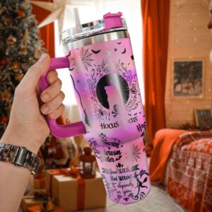 Hocus Pocus Movies Custom Stanley Quencher 40oz Stainless Steel Tumbler With Handle - Threewoofs