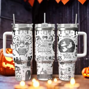 Hocus Pocus Movies Custom Stanley Quencher 40oz Stainless Steel Tumbler With Handle - Threewoofs