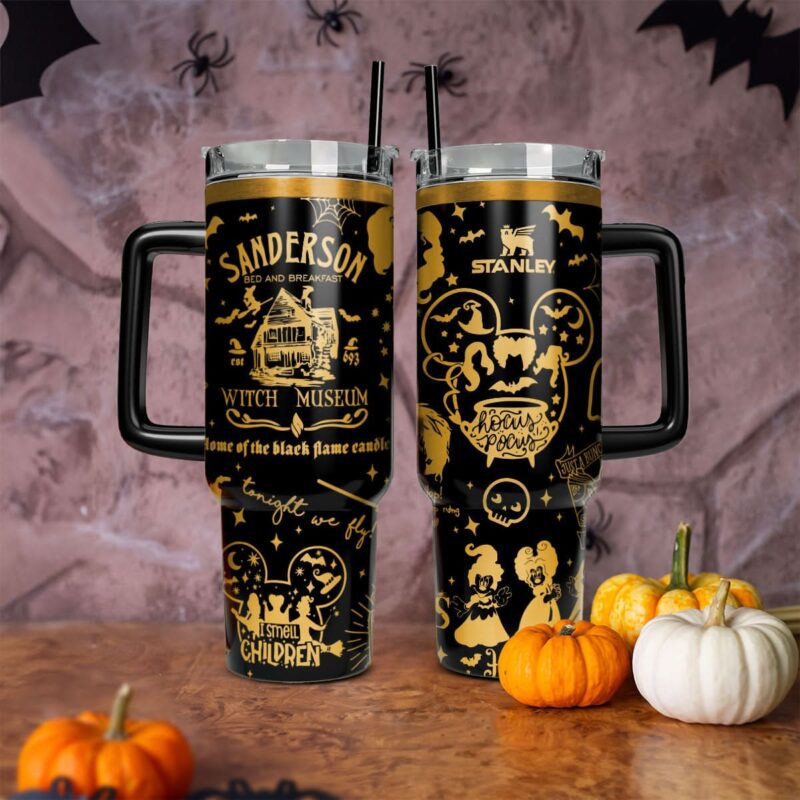 Hocus Pocus Movies Custom Stanley Quencher 40oz Stainless Steel Tumbler With Handle - Threewoofs