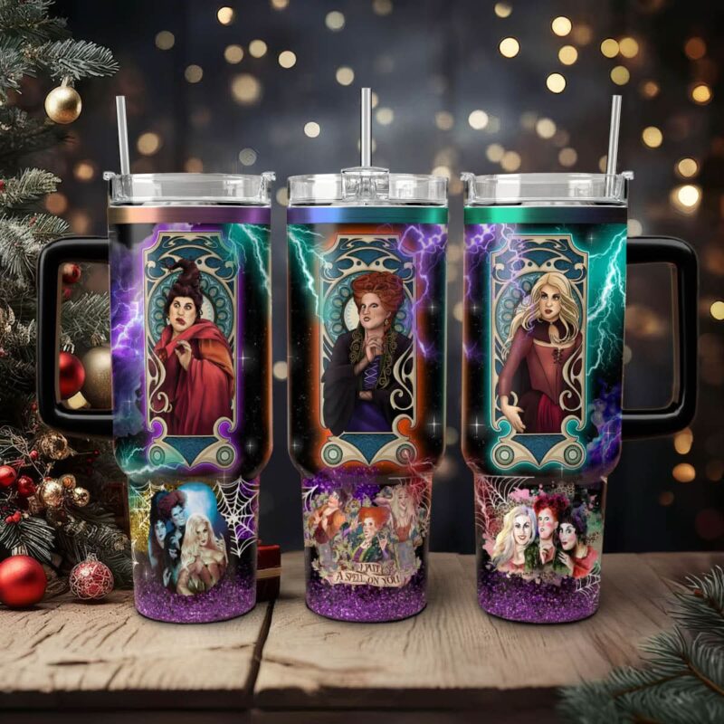 Hocus Pocus Movies Custom Stanley Quencher 40oz Stainless Steel Tumbler With Handle - Threewoofs - Image 2