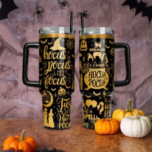 Hocus Pocus Movies Custom Stanley Quencher 40oz Stainless Steel Tumbler With Handle - Threewoofs