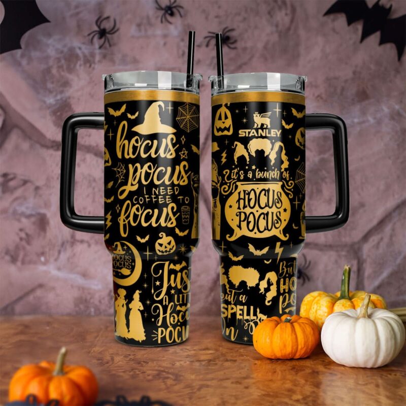 Hocus Pocus Movies Custom Stanley Quencher 40oz Stainless Steel Tumbler With Handle - Threewoofs