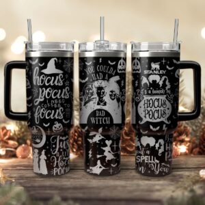 Hocus Pocus Movies Custom Stanley Quencher 40oz Stainless Steel Tumbler With Handle - Threewoofs