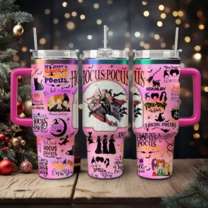 Hocus Pocus Movies Custom Stanley Quencher 40oz Stainless Steel Tumbler With Handle - Threewoofs