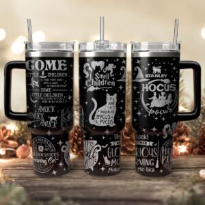 Hocus Pocus Movies Custom Stanley Quencher 40oz Stainless Steel Tumbler With Handle - Threewoofs