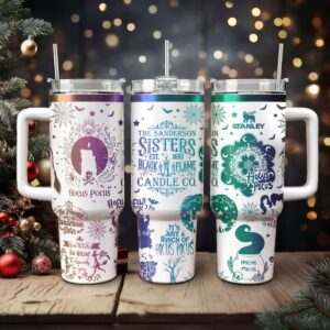 Hocus Pocus Movies Custom Stanley Quencher 40oz Stainless Steel Tumbler With Handle - Threewoofs
