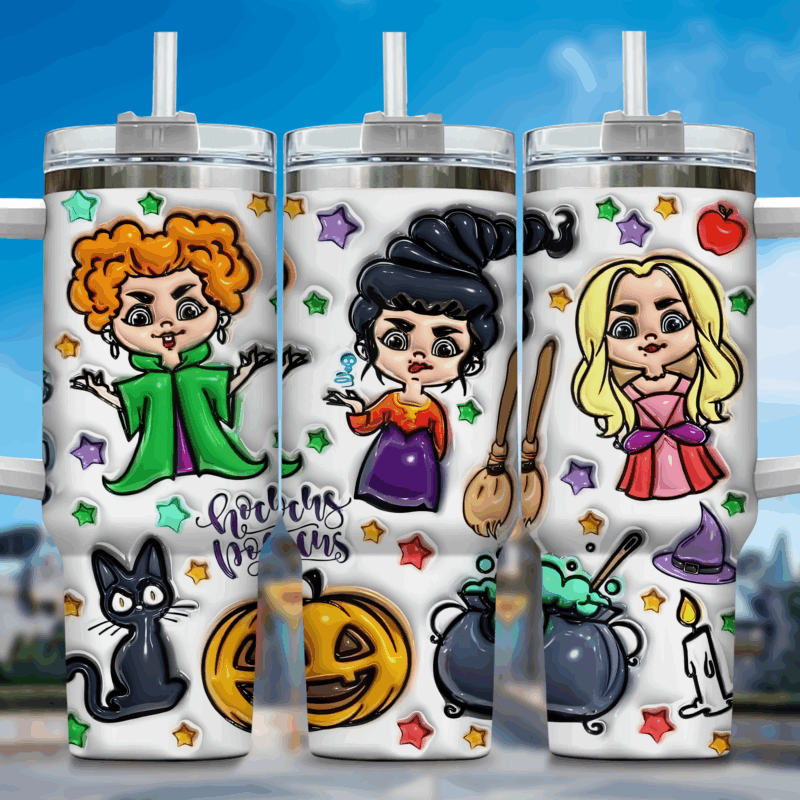 Hocus Pocus Movies Custom Stanley Quencher 40oz Stainless Steel Tumbler With Handle - Threewoofs - Image 2