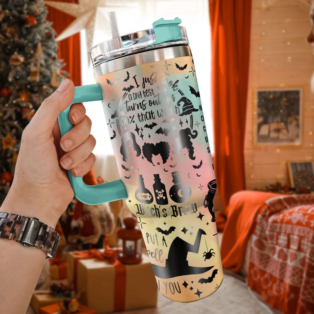 Hocus Pocus Movies Custom Stanley Quencher 40oz Stainless Steel Tumbler With Handle - Threewoofs