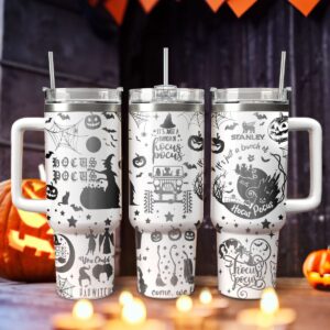 Hocus Pocus Movies Custom Stanley Quencher 40oz Stainless Steel Tumbler With Handle - Threewoofs