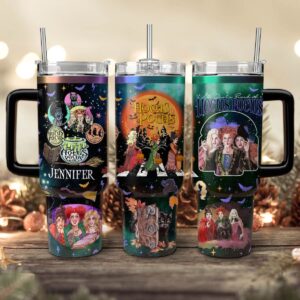 Hocus Pocus Movies Custom Stanley Quencher 40oz Stainless Steel Tumbler With Handle - Threewoofs