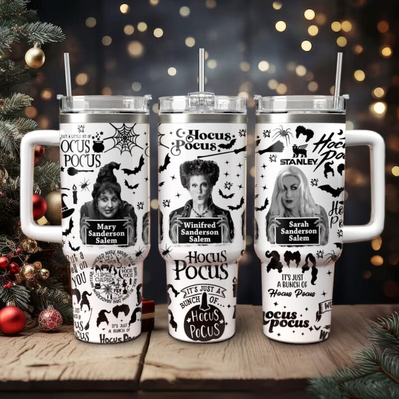Hocus Pocus Movies Custom Stanley Quencher 40oz Stainless Steel Tumbler With Handle - Threewoofs - Image 4
