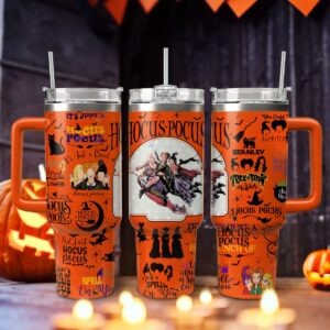 Hocus Pocus Movies Custom Stanley Quencher 40oz Stainless Steel Tumbler With Handle - Threewoofs