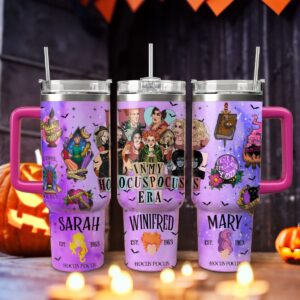 Hocus Pocus Movies Custom Stanley Quencher 40oz Stainless Steel Tumbler With Handle - Threewoofs