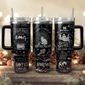 Hocus Pocus Movies Custom Stanley Quencher 40oz Stainless Steel Tumbler With Handle - Threewoofs