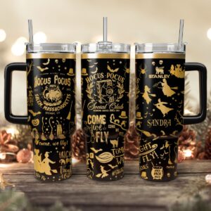 Hocus Pocus Movies Custom Stanley Quencher 40oz Stainless Steel Tumbler With Handle - Threewoofs