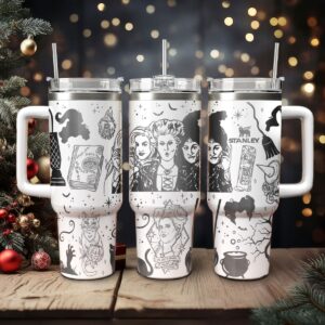 Hocus Pocus Movies Custom Stanley Quencher 40oz Stainless Steel Tumbler With Handle - Threewoofs