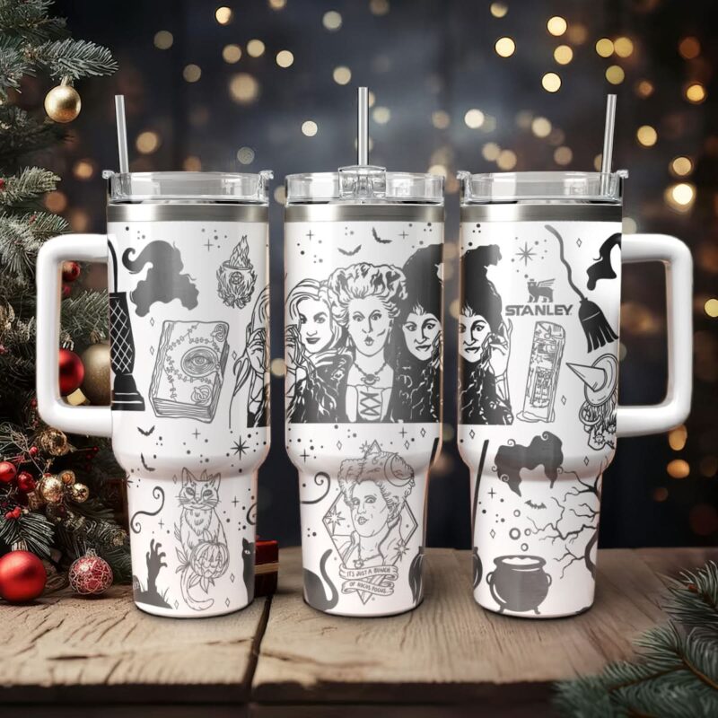 Hocus Pocus Movies Custom Stanley Quencher 40oz Stainless Steel Tumbler With Handle - Threewoofs