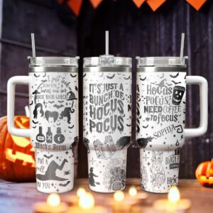 Hocus Pocus Movies Custom Stanley Quencher 40oz Stainless Steel Tumbler With Handle - Threewoofs
