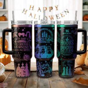 Hocus Pocus Movies Custom Stanley Quencher 40oz Stainless Steel Tumbler With Handle - Threewoofs