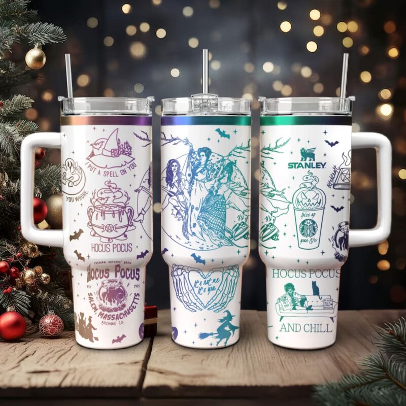 Hocus Pocus Movies Custom Stanley Quencher 40oz Stainless Steel Tumbler With Handle - Threewoofs