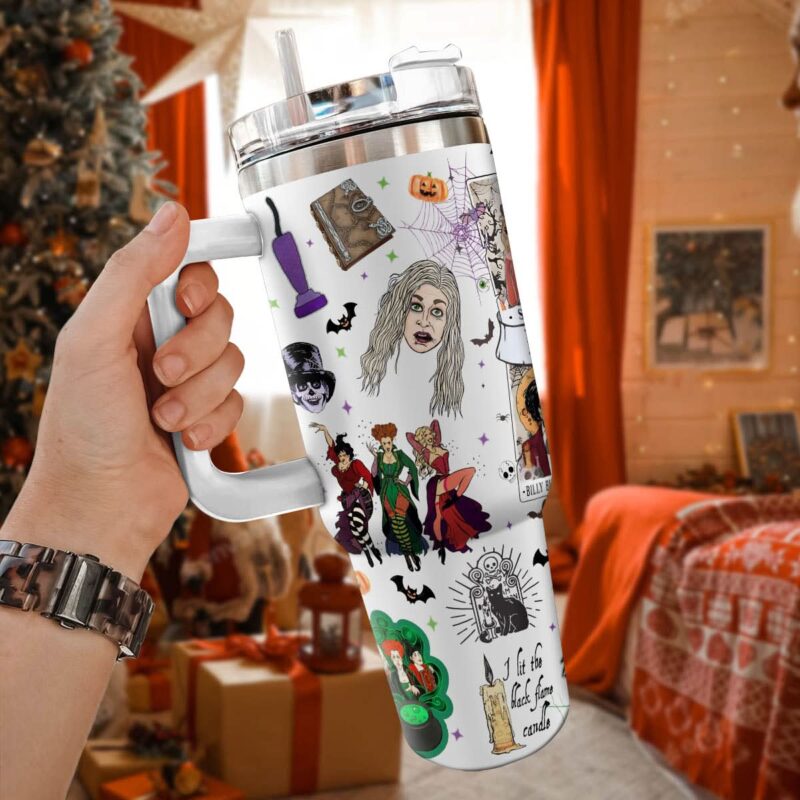 Hocus Pocus Movies Custom Stanley Quencher 40oz Stainless Steel Tumbler With Handle - Threewoofs - Image 2