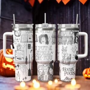 Hocus Pocus Movies Custom Stanley Quencher 40oz Stainless Steel Tumbler With Handle - Threewoofs