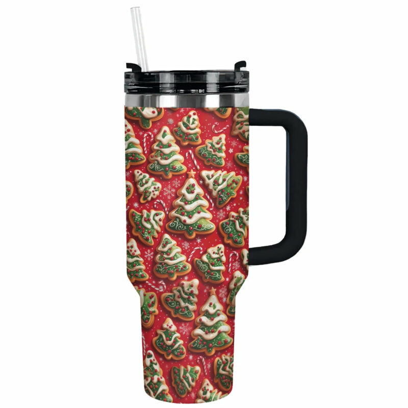 Holiday Cookie Craze Christmas Custom Stanley Quencher 40oz Stainless Steel Tumbler With Handle - Threewoofs - Image 2