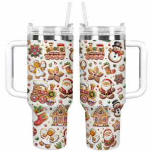 Holiday Cookie Magic Christmas Custom Stanley Quencher 40oz Stainless Steel Tumbler With Handle - Threewoofs