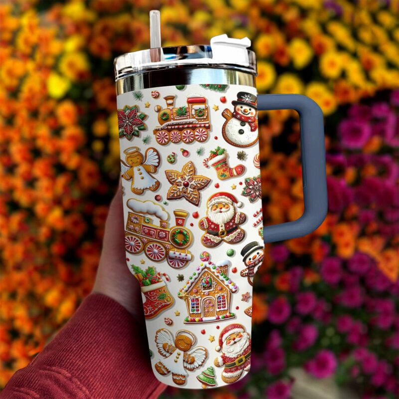 Holiday Cookie Magic Christmas Custom Stanley Quencher 40oz Stainless Steel Tumbler With Handle - Threewoofs - Image 3