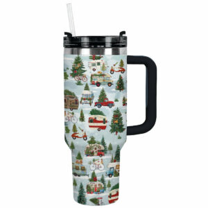 Holiday Journey Christmas Custom Stanley Quencher 40oz Stainless Steel Tumbler With Handle - Threewoofs