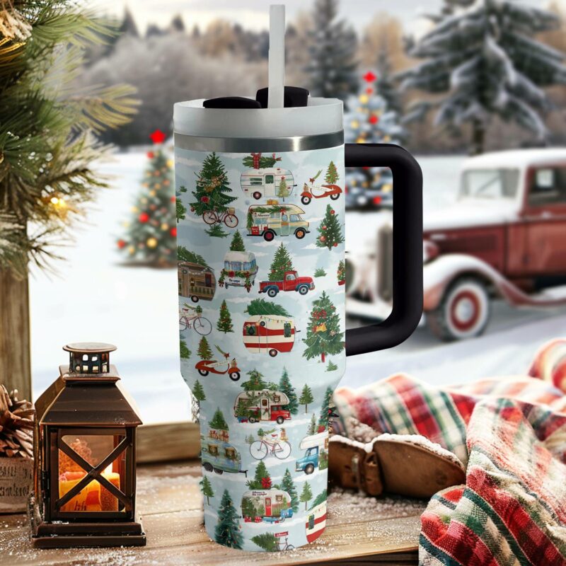 Holiday Journey Christmas Custom Stanley Quencher 40oz Stainless Steel Tumbler With Handle - Threewoofs - Image 2