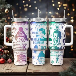 Home Alone Movies Custom Stanley Quencher 40oz Stainless Steel Tumbler With Handle - Threewoofs