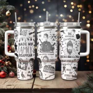 Home Alone Movies Custom Stanley Quencher 40oz Stainless Steel Tumbler With Handle - Threewoofs