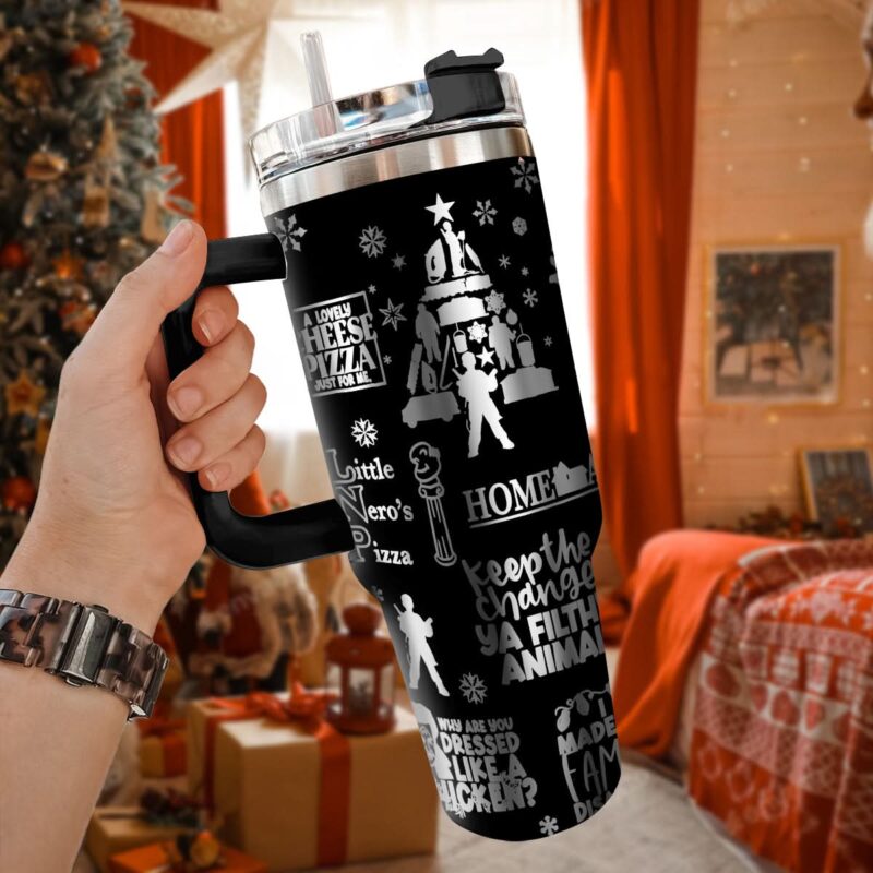 Home Alone Movies Custom Stanley Quencher 40oz Stainless Steel Tumbler With Handle - Threewoofs - Image 3