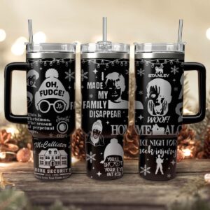 Home Alone Movies Custom Stanley Quencher 40oz Stainless Steel Tumbler With Handle - Threewoofs